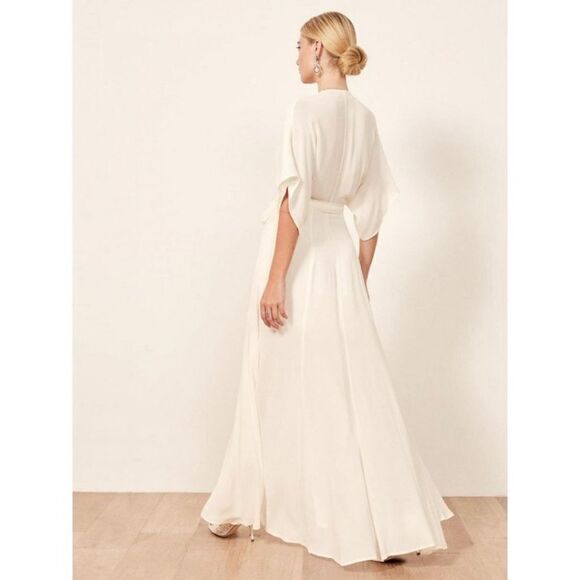 Reformation Winslow Wrap Dress, Adjustable, White/Ivory, Size Small NWT - Picture 2 of 11